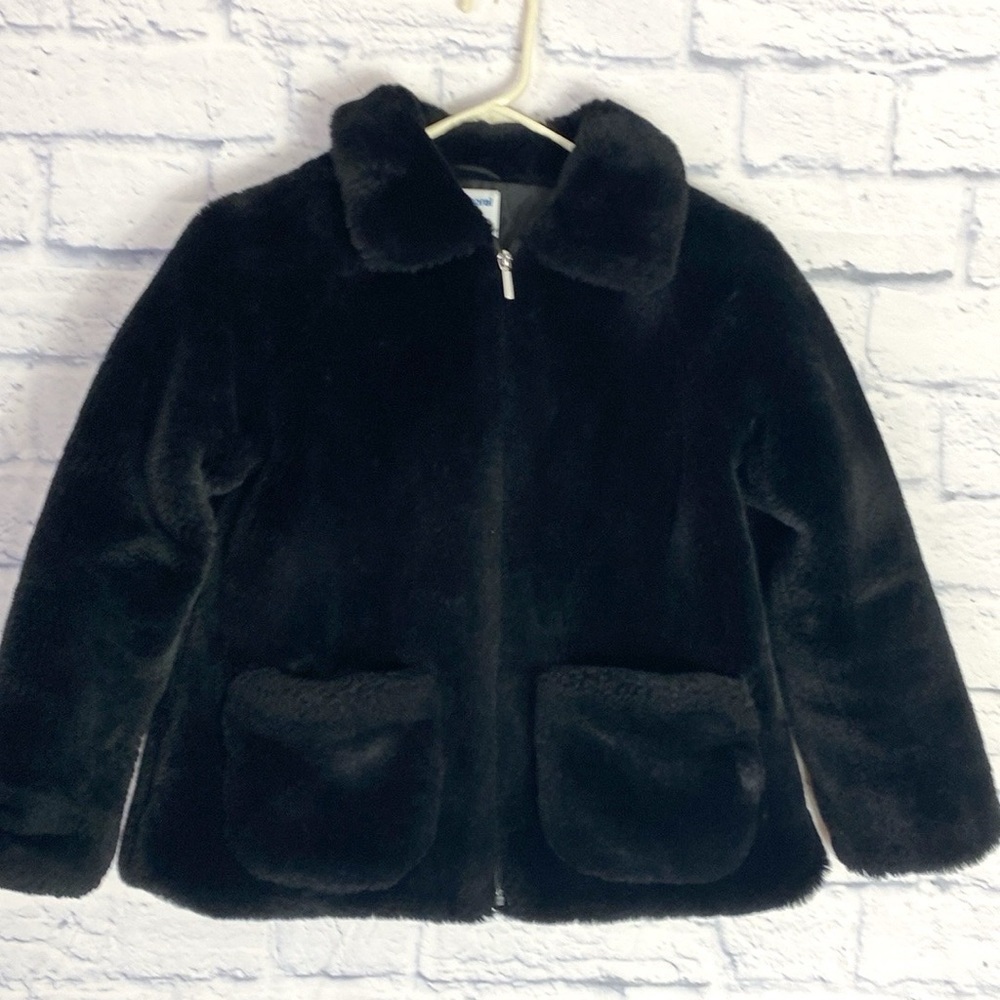 Mayoral black faux fur jacket